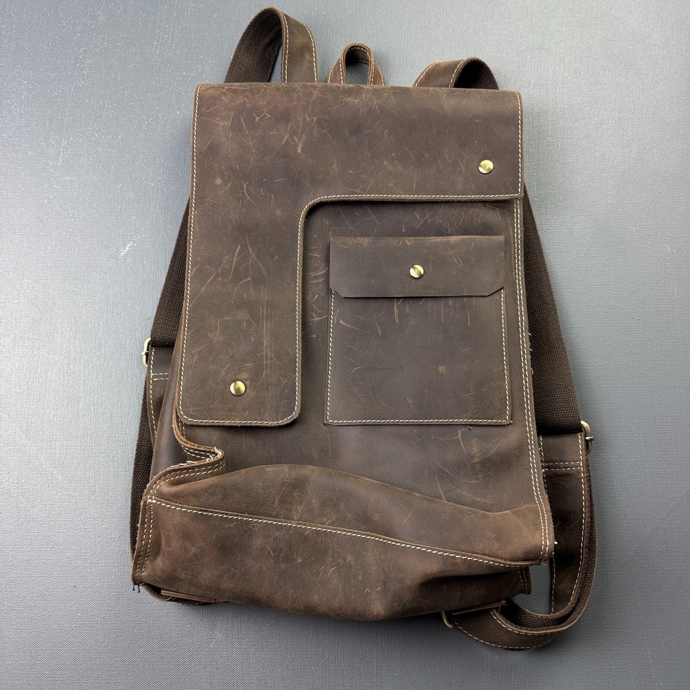 Leather Messenger Bag Brown Distressed Laptop Satchel Briefcase Travel Vintage